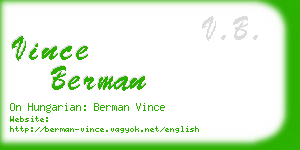 vince berman business card